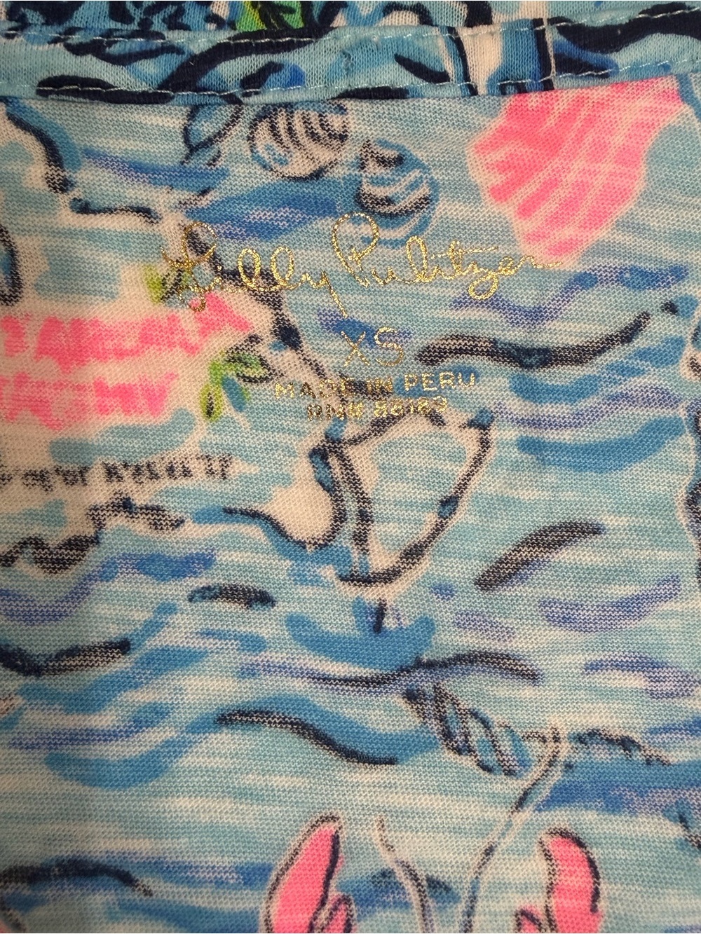 Lilly Pulitzer Etta V-Neck Top — Bali Blue Lilly Loves Cape Cod XS - Picture 5 of 10
